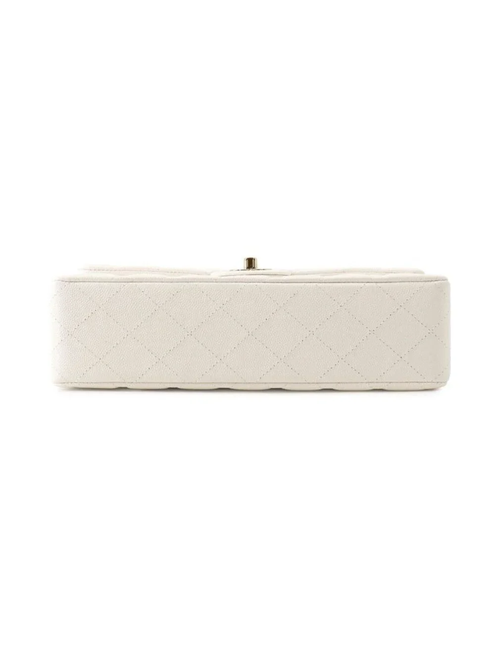 Chanel Chain Shoulder Bag Quilted 25 CC Logo Caviar Leather Double White